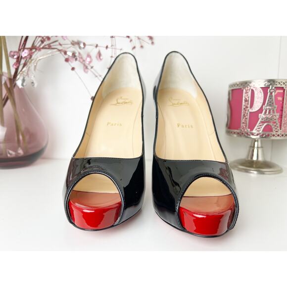 Christian Louboutin New Very Prive 120 Black Patent Leather Pumps Size 10 NWB - Picture 6 of 15